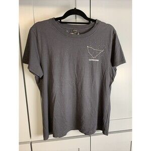 J CREW Tee Top  Sz XL‎ CAPRICORN ASTROLOGY T-SHIRT TOP IN CHARCOAL Retro